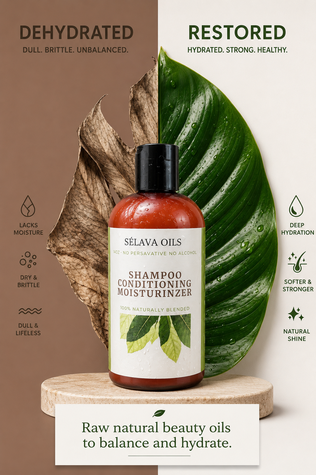 16oz SéLAVA Oils Shampoo Conditioning Moisturizer